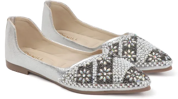 Silver_Synthetic_Leather_Party_Slip_On_Bellies_For_Women