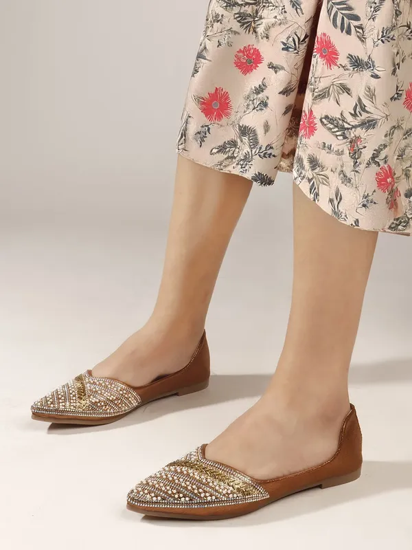 Antique_Synthetic_Leather_Party_Slip_On_Bellies_For_Women