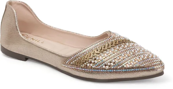Gold_Synthetic_Leather_Party_Slip_On_Bellies_For_Women