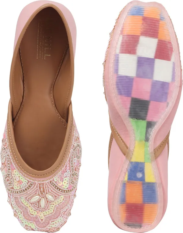 Pink_Synthetic_Leather_Bellies_For_Women
