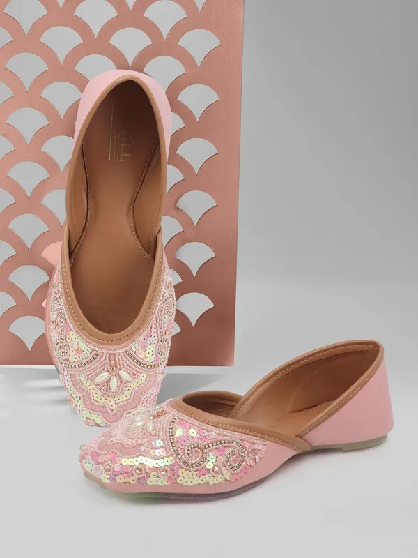 Pink_Synthetic_Leather_Bellies_For_Women