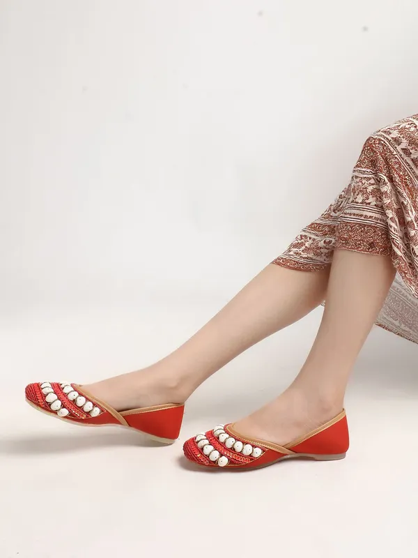 Maroon_Synthetic_Leather_Bellies_For_Women