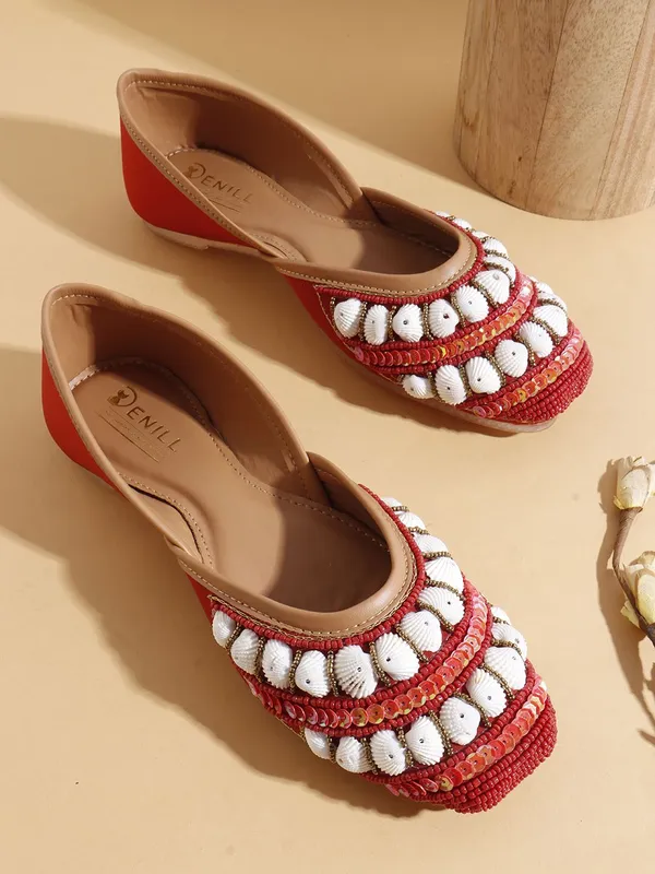 Maroon_Synthetic_Leather_Bellies_For_Women
