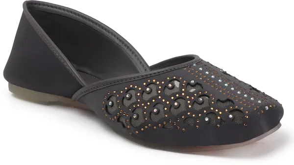 Grey_Synthetic_Leather_Party_Slip_On_Bellies_For_Women