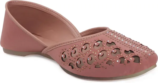 Pink_Synthetic_Leather_Bellies_For_Women