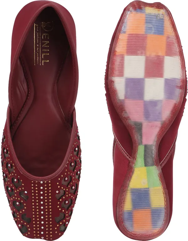 Maroon_Synthetic_Leather_Bellies_For_Women