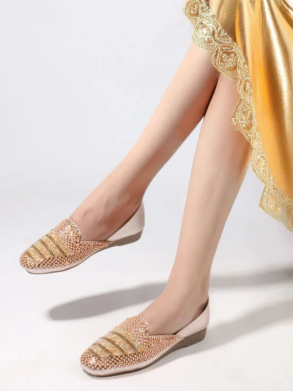 Peach_Synthetic_Leather_Party_Slip_On_Bellies_For_Women