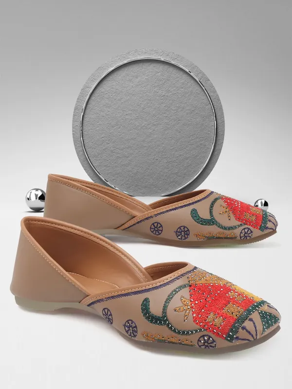Beige_Synthetic_Leather_Bellies_For_Women