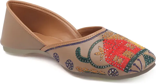 Beige_Synthetic_Leather_Bellies_For_Women