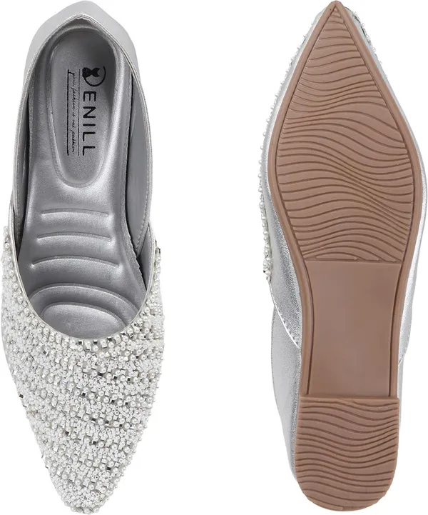 Silver_Synthetic_Leather_Party_Slip_On_Bellies_For_Women