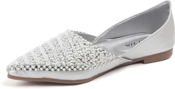 Silver_Synthetic_Leather_Party_Slip_On_Bellies_For_Women