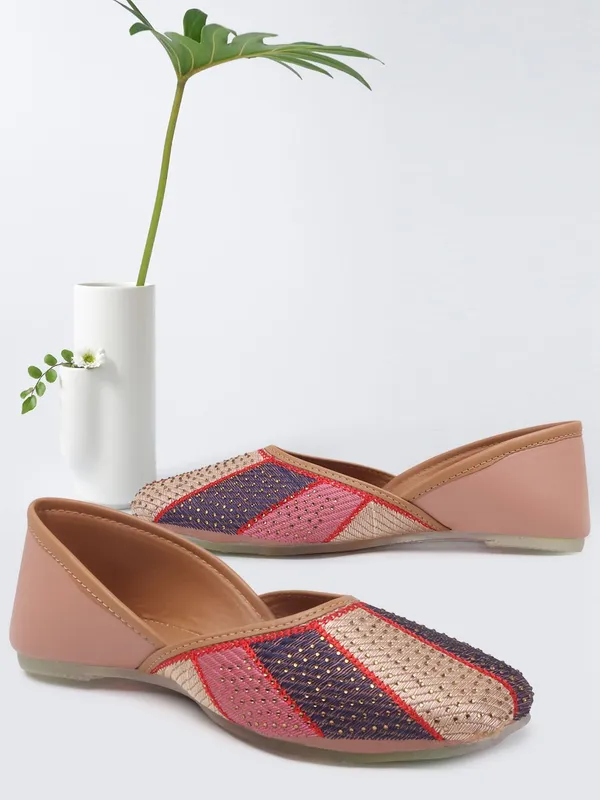 Pink_Synthetic_Leather_Bellies_For_Women