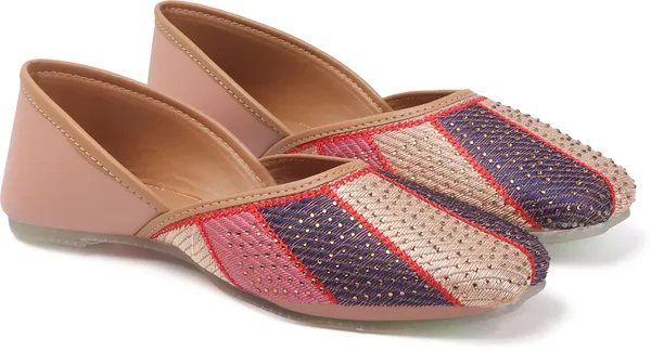 Pink_Synthetic_Leather_Party_Slip_On_Bellies_For_Women