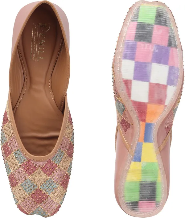 Pink_Synthetic_Leather_Bellies_For_Women