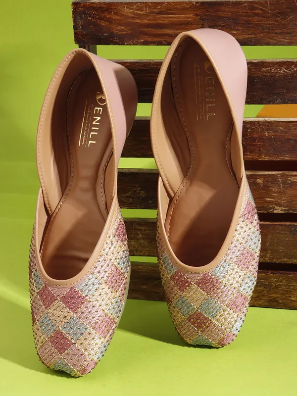 Pink_Synthetic_Leather_Bellies_For_Women