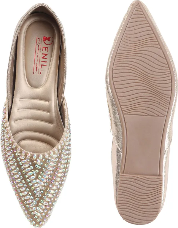 Gold_Synthetic_Leather_Party_Slip_On_Bellies_For_Women