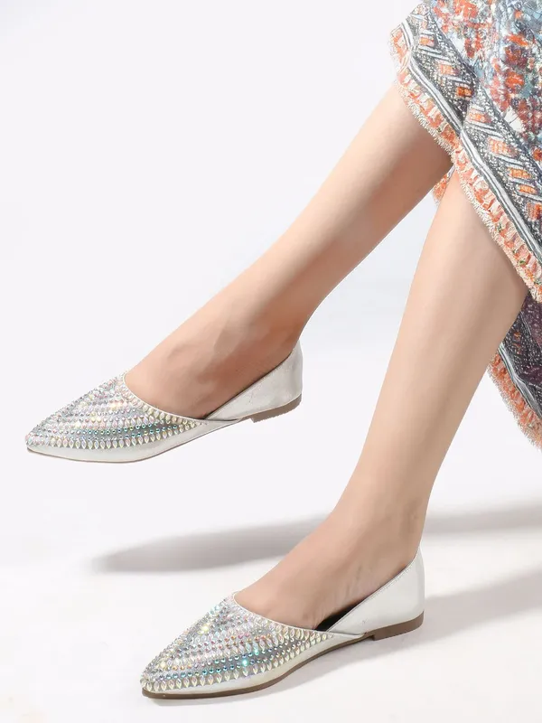 Silver_Synthetic_Leather_Party_Slip_On_Bellies_For_Women