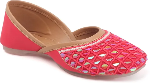 Pink_Synthetic_Leather_Bellies_For_Women