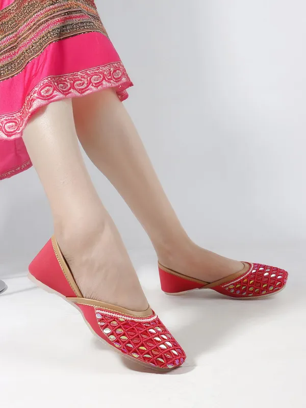 Magenta_Synthetic_Leather_Party_Slip_On_Bellies_For_Women