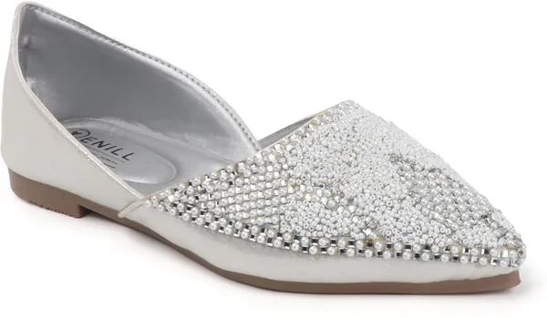 Silver_Synthetic_Leather_Wedding_Slip_On_Bellies_For_Women