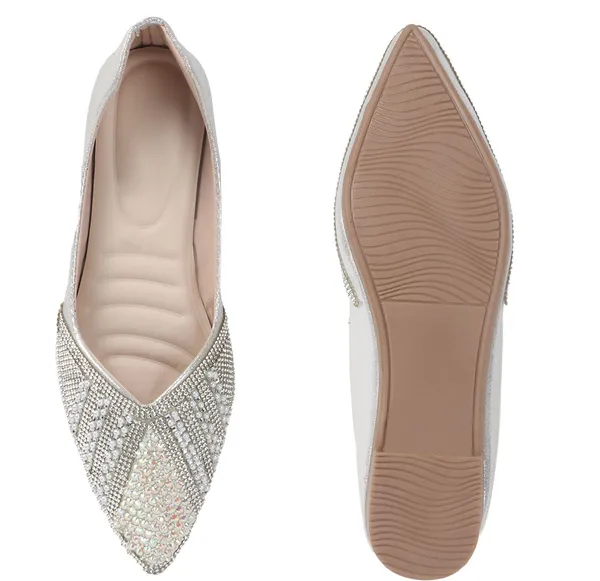Silver_Synthetic_Leather_Party_Slip_On_Bellies_For_Women