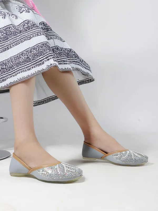 Grey_Synthetic_Leather_Bellies_For_Women