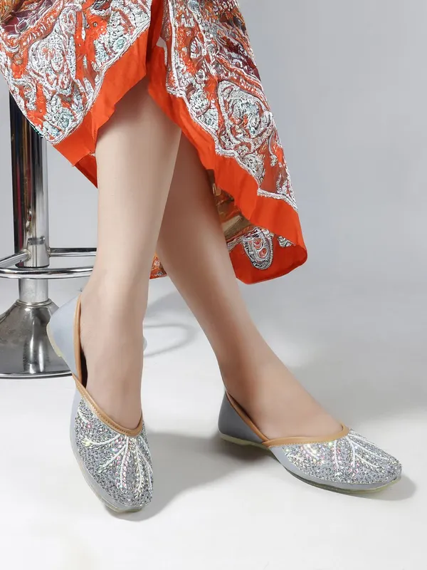 Grey_Synthetic_Leather_Bellies_For_Women