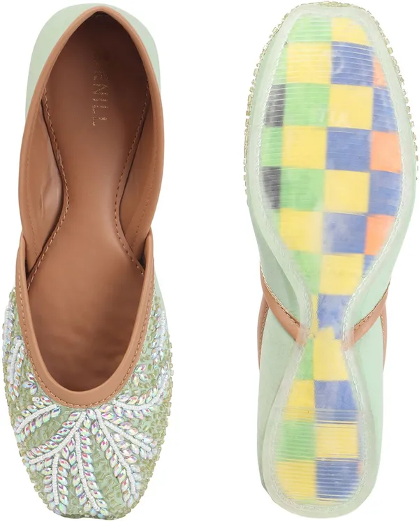 Green_Synthetic_Leather_Bellies_For_Women