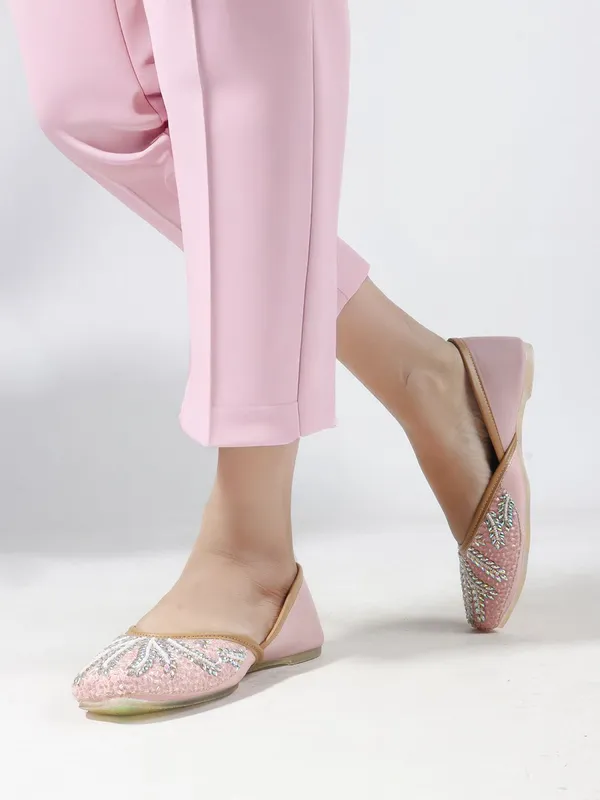 Pink_Synthetic_Leather_Bellies_For_Women