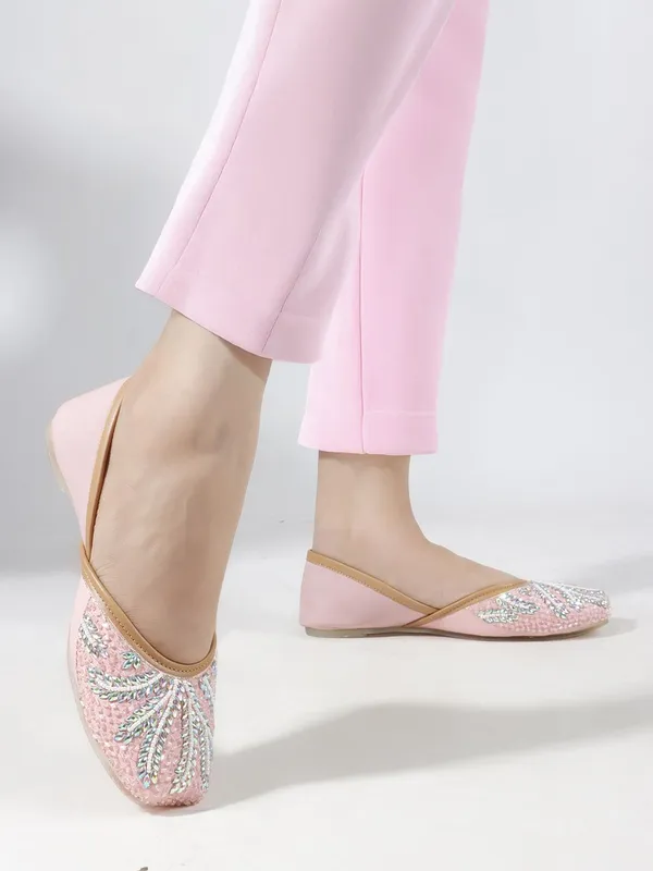 Pink_Synthetic_Leather_Bellies_For_Women