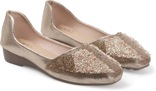 Gold_Synthetic_Leather_Party_Slip_On_Bellies_For_Women