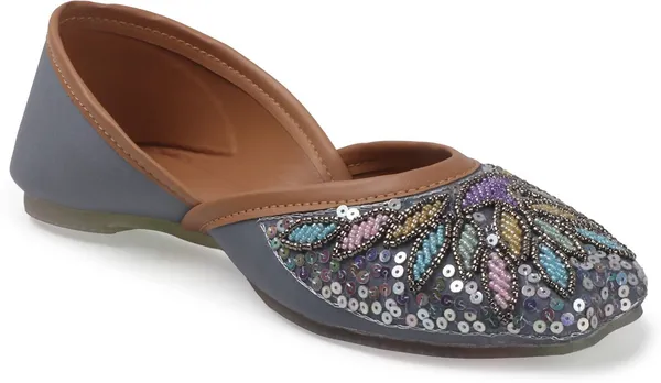 Grey_Synthetic_Leather_Bellies_For_Women