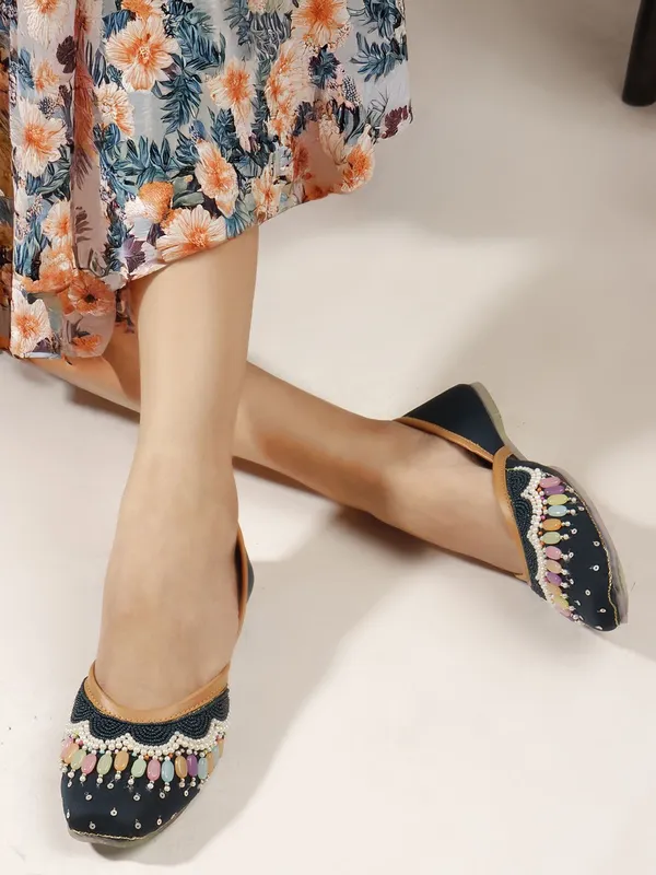 Blue_Synthetic_Leather_Bellies_For_Women