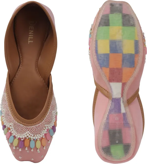 Pink_Synthetic_Leather_Bellies_For_Women