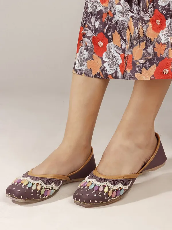 Purple_Synthetic_Leather_Bellies_For_Women