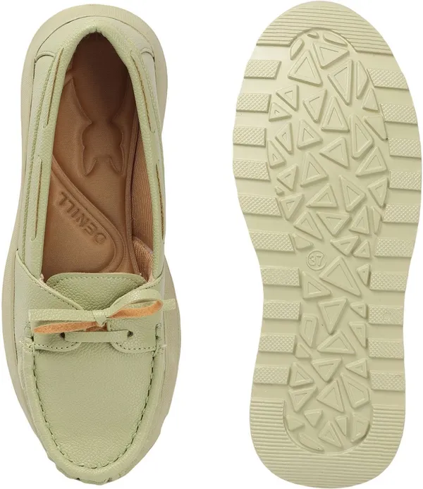 Green_Synthetic_Leather_Loafers_For_Women