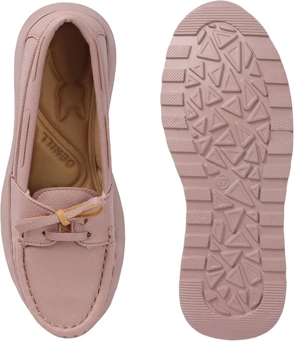 Pink_Synthetic_Leather_Loafers_For_Women