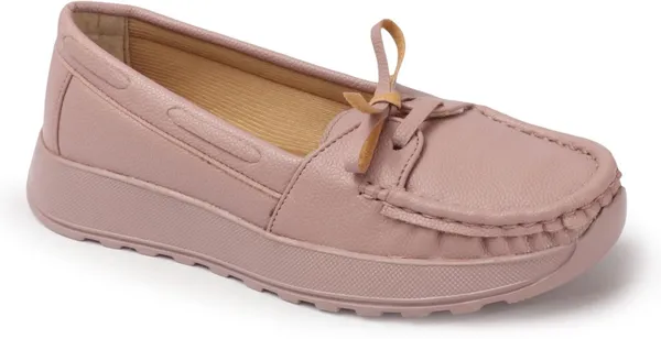 Pink_Synthetic_Leather_Loafers_For_Women