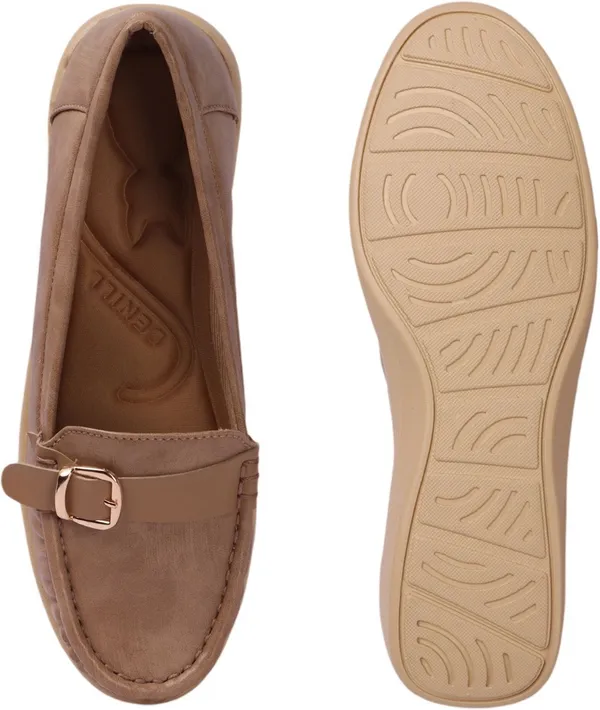 Beige_Synthetic_Leather_Casual_Slip_On_Loafers_For_Women