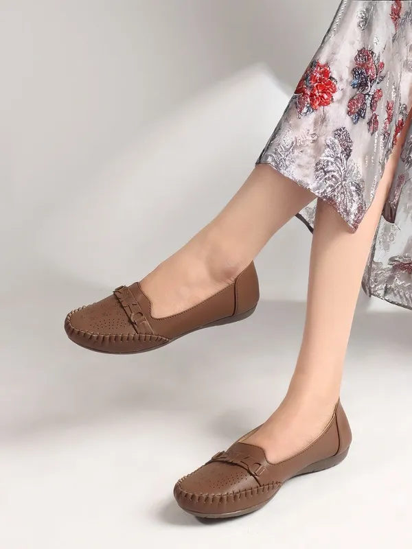 Brown_Synthetic_Leather_Flats_For_Women