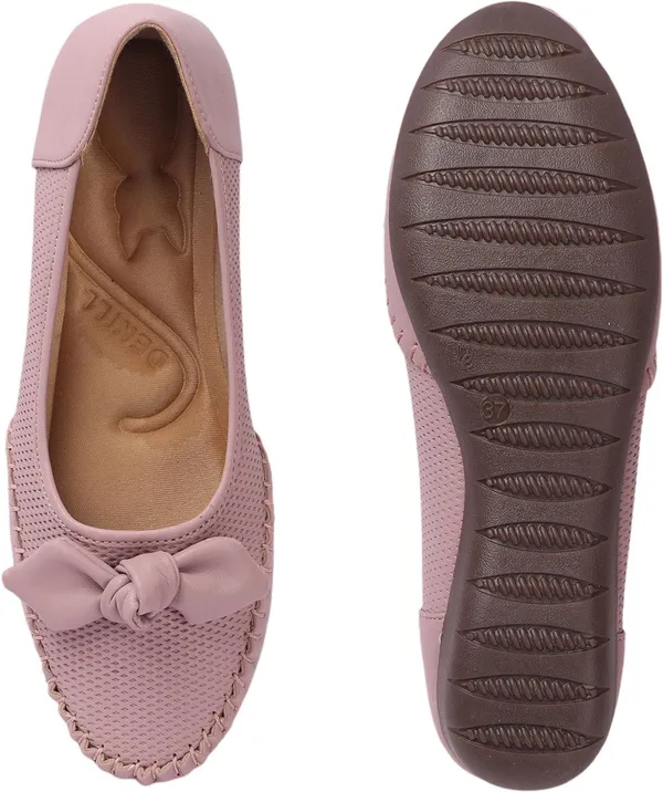 Pink_Synthetic_Leather_Flats_For_Women