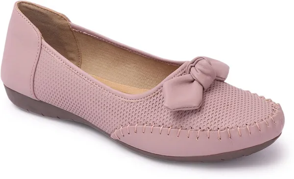 Pink_Synthetic_Leather_Flats_For_Women