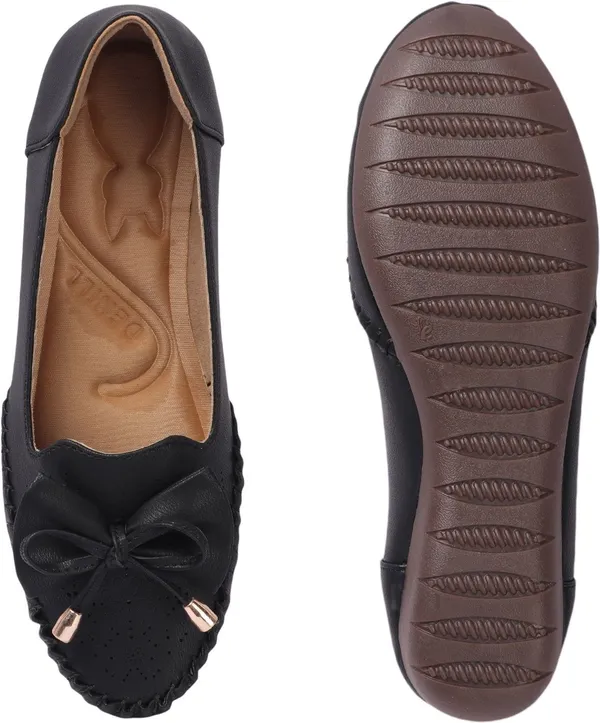 Black_Synthetic_Leather_Flats_For_Women