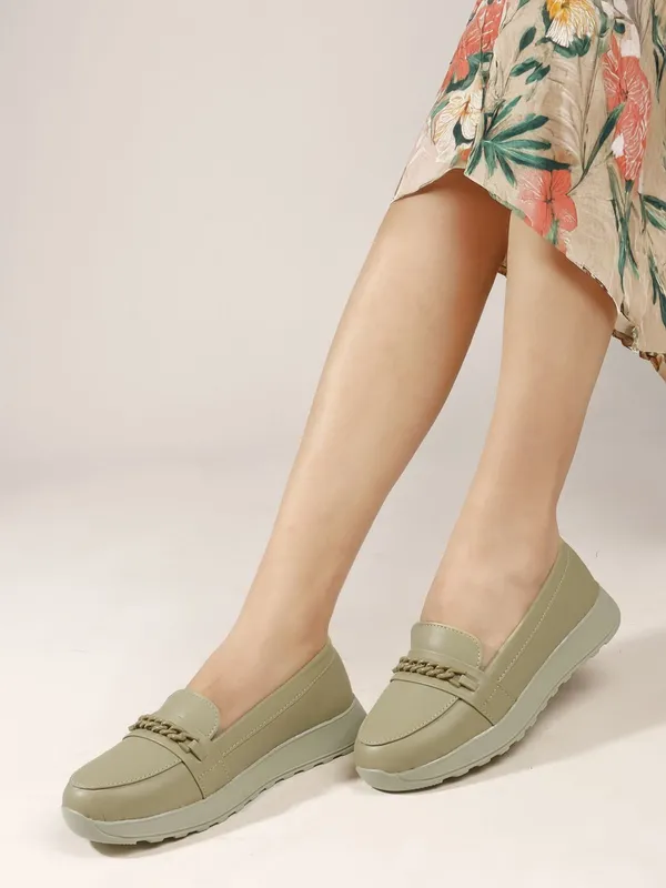 Green_Synthetic_Leather_Bellies_For_Women