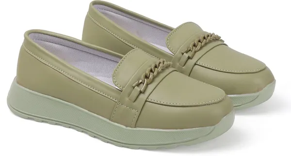 Green_Synthetic_Leather_Casual_Slip_On_Bellies_For_Women