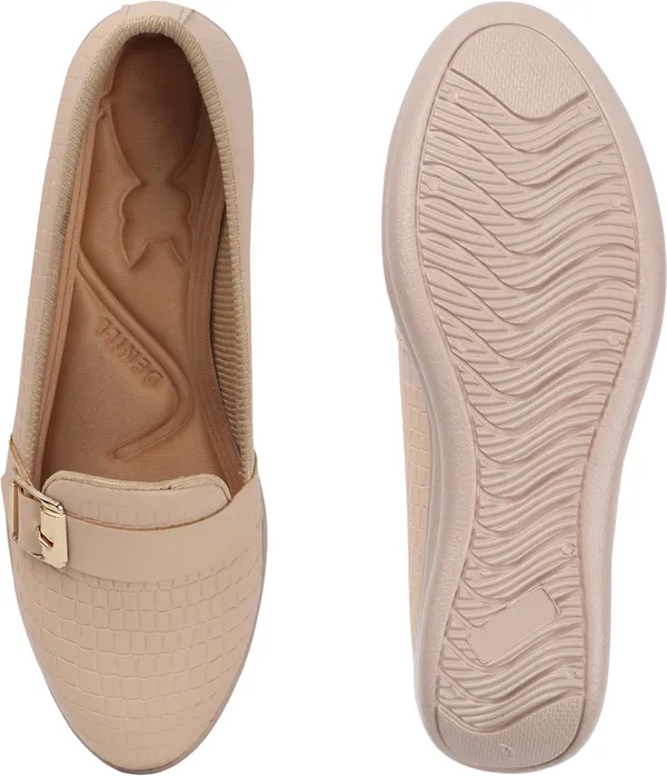 Beige_Synthetic_Leather_Loafers_For_Women