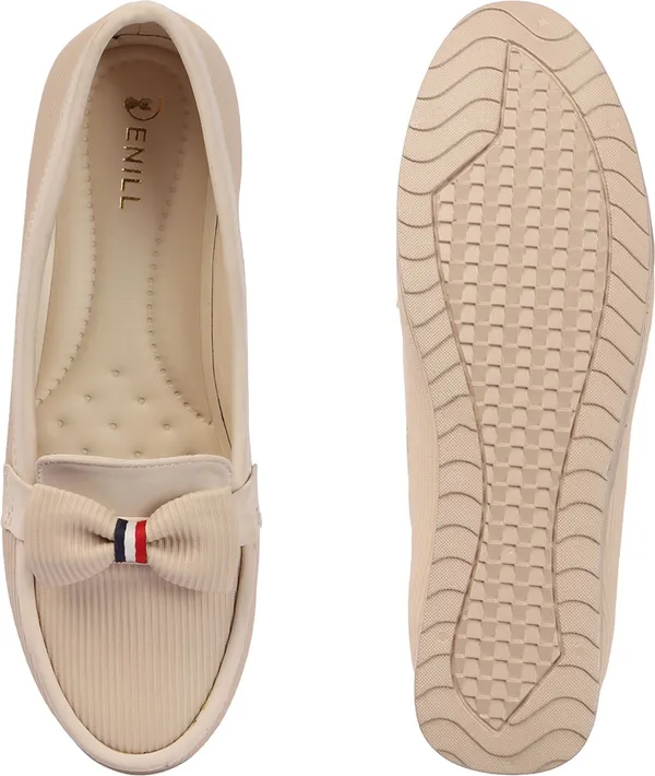 Beige_Synthetic_Leather_Flats_For_Women