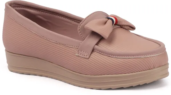 Pink_Synthetic_Leather_Flats_For_Women