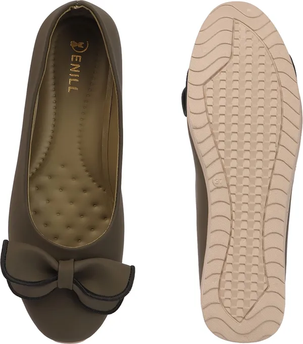 Green_Synthetic_Leather_Flats_For_Women