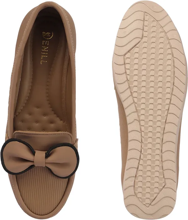Beige_Synthetic_Leather_Flats_For_Women
